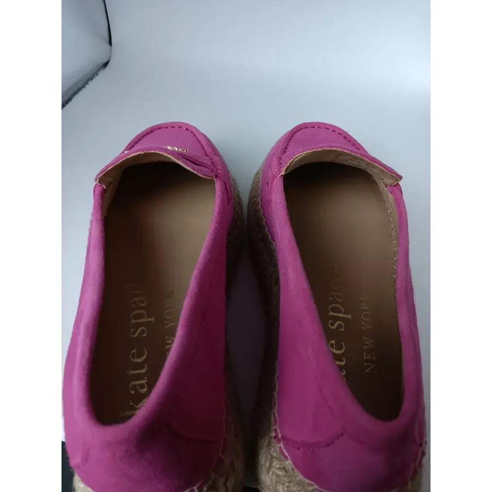 Kate Spade Eastwell Espadrille Flat Womens 6B Pink Suede Luxury Party Dress - Picture 6 of 10